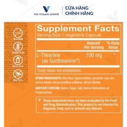 Thumbnail Viên uống giảm căng thẳng mệt mỏi The Vitamin Shoppe L-Theanine 100 MG 3