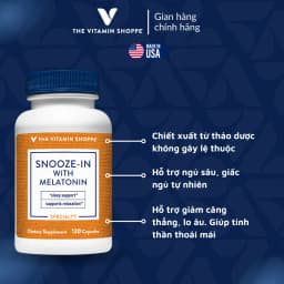 Thumbnail Viên Uống Hỗ Trợ Ngủ Ngon, Ngủ Sâu & Giảm Căng Thẳng THE VITAMIN SHOPPE Snooze-In With Melatonin 1
