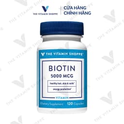 Thumbnail Viên Uống Hỗ Trợ Sức Khỏe Da, Tóc, Móng THE VITAMIN SHOPPE Biotin 5000 MCG 4