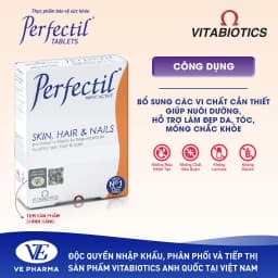 Thumbnail Viên Uống Làm Đẹp Da, Tóc & Móng Vitabiotics PERFECTIL Bổ Sung Biotin Và Vitamin Ngừa Oxy Hóa Hộp 30 Viên 1