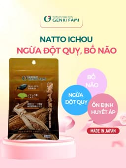 Thumbnail Viên Uống Phòng Ngừa Đột Quỵ, Bổ Não, Giúp Ngủ Ngon Nattokinase 3000FU Natto Ichou Genki Fami Nhật Bản Gói 30 Viên 1