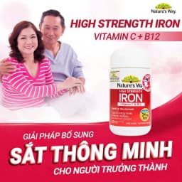Thumbnail Viên Uống Sắt Hữu Cơ, Sắt Bầu Nature’s Way High Strength Iron Cung Cấp Vitamin C Và B12 Hỗ Trợ Chuyển Hoá Năng Lượng 1