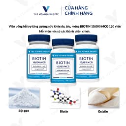 Thumbnail Viên uống tăng cường sức khỏe da, tóc, móng THE VITAMIN SHOPPE Biotin 10,000 MCG 4