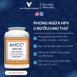 Thumbnail Viên Uống Tăng Sức Đề Kháng & Tế Bào Miễn Dịch The Vitamin Shoppe AHCC 1000MG 60 viên 1