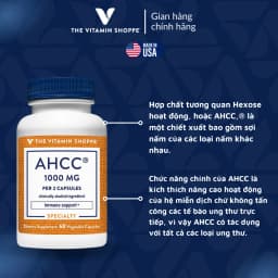 Thumbnail Viên Uống Tăng Sức Đề Kháng & Tế Bào Miễn Dịch The Vitamin Shoppe AHCC 1000MG 60 viên 3