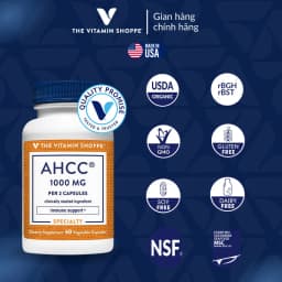 Thumbnail Viên Uống Tăng Sức Đề Kháng & Tế Bào Miễn Dịch The Vitamin Shoppe AHCC 1000MG 60 viên 4