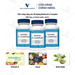 Thumbnail Viên uống tăng sức đề kháng THE VITAMIN SHOPPE Buffered C-Complex 100 viên 2