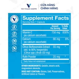 Thumbnail Viên uống tăng sức đề kháng THE VITAMIN SHOPPE Buffered C-Complex 100 viên 4