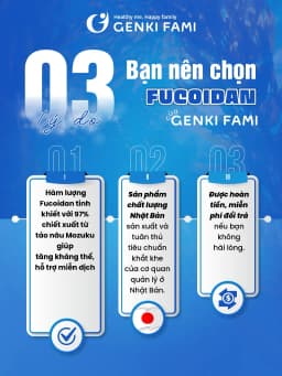 Thumbnail Viên Uống Tảo Nâu Fucoidan Okinawa Genki Fami Nhật Bản, Hỗ Trợ Phòng Ngừa Ung Bướu, Tăng Cường Đề Kháng, Miễn Dịch 2