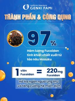 Thumbnail Viên Uống Tảo Nâu Fucoidan Okinawa Genki Fami Nhật Bản, Hỗ Trợ Phòng Ngừa Ung Bướu, Tăng Cường Đề Kháng, Miễn Dịch 3