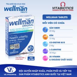 Thumbnail Viên Uống Vitabiotics WELLMAN Tăng Cường Sức Khỏe, Hạn Chế Lão Hóa Cho Nam Giới Hộp 30 Viên 3