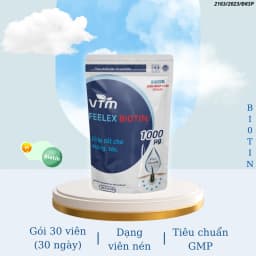 Thumbnail Viên uống VTM Feelex Biotin ngăn rụng tóc, hỗ trợ mọc tóc Biotin gói 30 viên (30 Ngày) 2