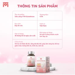 Thumbnail Viên uống VTM Glutathione hỗ trợ làm sáng da, hỗ trợ giảm triệu chứng khô da, nhăn da, nám da - hộp 30 ngày 2