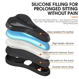Thumbnail Vỏ bọc yên xe đạp WEST BIKING bằng da PU và xốp silicone mềm mại dày chống trượt 3