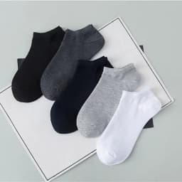 Thumbnail Vớ Cotton Cổ Ngắn Màu Trơn Thoáng Khí Detaunisex - VON1 1