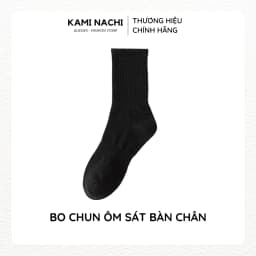 Thumbnail Vớ dài ngang bắp chân vải mỏng mềm, thông hơi thoáng khí màu trắng đen - Chính hãng KAMI NACHI 4