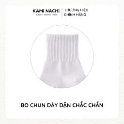 Thumbnail Vớ dài trên mắt cá chân vải mỏng mềm, thông hơi thoáng khí màu trắng đen - Chính hãng KAMI NACHI 3