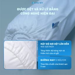 Thumbnail Vỏ gối ôm CHU MY T400, 100% cotton, màu trắng, 40x100cm - Chuẩn khách sạn 1