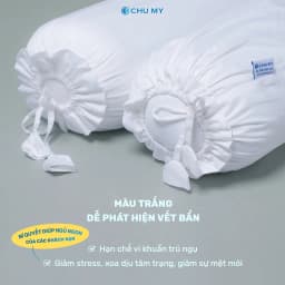 Thumbnail Vỏ gối ôm CHU MY T400, 100% cotton, màu trắng, 40x100cm - Chuẩn khách sạn 3