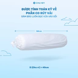 Thumbnail Vỏ gối ôm CHU MY T400, 100% cotton, màu trắng, 40x100cm - Chuẩn khách sạn 4