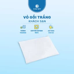 Thumbnail Vỏ gối trắng khách sạn CHU MY, TC400 100% cotton, 5 sao, 50x70cm/60x80cm 1