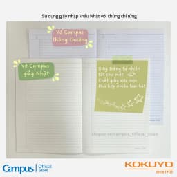 Thumbnail Vở (Tập) Gáy Keo Giấy Nhật Bìa In 3D Kẻ Ngang Có Chấm 80/96/120/200 Trang Khổ B5/A5 Chính Hãng Campus 3