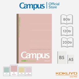 Thumbnail Vở (Tập) Gáy Keo Kusumi Series Kẻ Ngang Có Chấm/ 4 Ly Ngang 80/120/200 Trang Khổ B5 Chính Hãng Campus 3