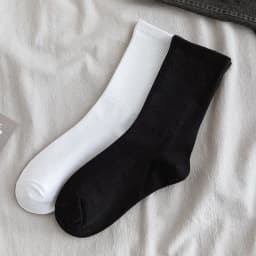 Thumbnail Vớ tất đen trơn cổ cao vừa chất liệu cotton mềm mại, độ co giãn 4 chiều siêu êm chân 3
