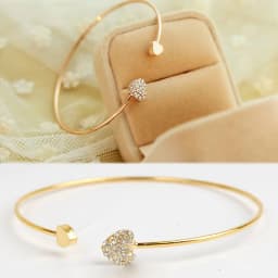 Thumbnail Vòng Tay CRRJU 003G Mặt Hình Trái Tim Đính Kim Cương Giả Phong Cách Hàn Quốc Dễ Thương Cho Nữ 3