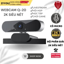 Thumbnail Webcam Máy Tính PC Laptop Ziyou Q-20 Độ Phân Giải 2K Có Mic Camera Trợ Sáng Cực Nét 1