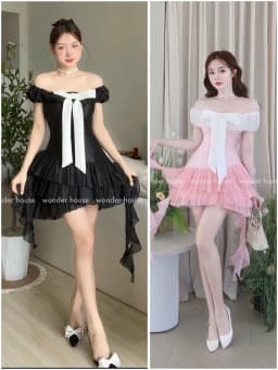 Thumbnail Wonderhouse Michin Dress Đầm thiết kế trễ vai xòe dự tiệc sang trọng 1