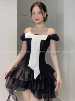 Thumbnail Wonderhouse Michin Dress Đầm thiết kế trễ vai xòe dự tiệc sang trọng 2
