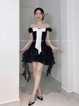 Thumbnail Wonderhouse Michin Dress Đầm thiết kế trễ vai xòe dự tiệc sang trọng 3