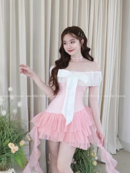 Thumbnail Wonderhouse Michin Dress Đầm thiết kế trễ vai xòe dự tiệc sang trọng 4