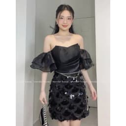 Thumbnail Wonderhouse Midori Dress Đầm cup tay hoàn chất vải kim sa dự tiệc sang chảnh 2