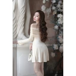 Thumbnail Wonderhouse Minxy Dress đầm trễ vai tay dài chất vải thun gân dạo phố nữ tính 4