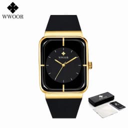 Thumbnail Wwoor Đồng Hồ quartz Mặt Vuông Dây Silicon Chống Thấm Nước Thời Trang Cho Nam Mã 8884 1