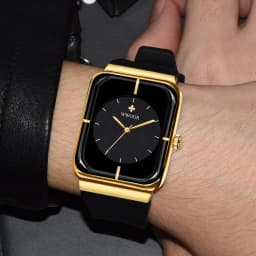 Thumbnail Wwoor Đồng Hồ quartz Mặt Vuông Dây Silicon Chống Thấm Nước Thời Trang Cho Nam Mã 8884 2