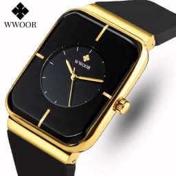 Thumbnail Wwoor Đồng Hồ quartz Mặt Vuông Dây Silicon Chống Thấm Nước Thời Trang Cho Nam Mã 8884 3