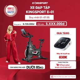 Thumbnail Xe đạp tập KINGSPORT Active E-01 thiết kế kháng lực từ tính êm ái, có đồng hồ đo lường chỉ số 1