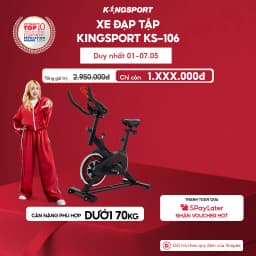 Thumbnail Xe đạp tập KINGSPORT KS-106 với khung sườn chắc chắn, tích hợp đồng hồ đo lường chỉ số 1