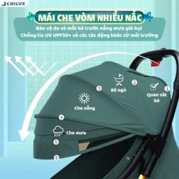 Thumbnail Xe đẩy cho bé gấp gọn CHILUX D23 - giảm rung lắc tối đa, bảo hành chính hãng 3 năm 3