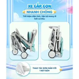 Thumbnail Xe đẩy gấp gọn Chilux A320 - Mái che to nhiều nấc, khoá bánh xe an toàn 2
