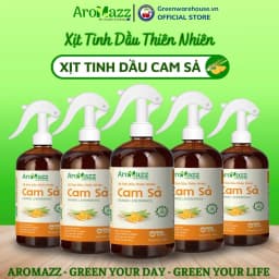 Thumbnail Xịt Khử Mùi Thơm Phòng Tinh Dầu Cam Sả  Xịt Tinh Dầu Thiên Nhiên AroMazz Thơm Phòng Khử Mùi Đuổi Côn Trùng Ch lớn 300ml 1