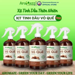 Thumbnail Xịt Tinh Dầu Vỏ Quế Tinh Dầu Thiên Nhiên AroMazz Thơm Phòng Khử Mùi Đuổi Côn Trùng Nhiều Mùi Chai lớn 300ml 1