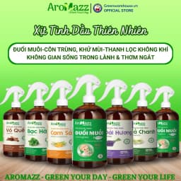 Thumbnail Xịt Đuổi Muỗi Sả Chanh Xịt Tinh Dầu Thiên Nhiên AroMazz Đuổi Muỗi Kiến Ba Khoang-Côn Trùng, Khử Mùi Lọc Không Khí 300ml 1