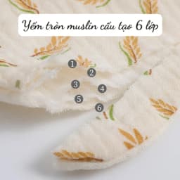 Thumbnail Yếm Cổ Tròn Muslin IQKAO Vải Xô 100% Cotton, Thấm Hút Tốt, Thoáng Mát, Có Nút Điều Chỉnh Tiện Lợi Cho Bé 3