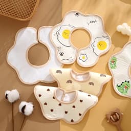 Thumbnail Yếm dãi, yếm ăn dặm tròn xoay 360 chất liệu Muslin thấm hút tốt nhiều màu sắc 4