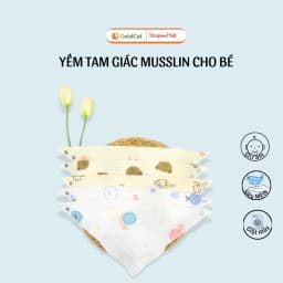 Thumbnail Yếm Tam Giac Muslin Cao Cấp Cho Bé Trai, Bé Gái 1