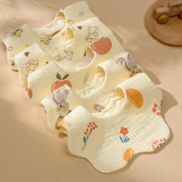 Thumbnail Yếm Tròn Hình Hoa Xô Muslin Siêu Mềm, Mịn Cho Bé Từ Sơ Sinh Đến Khi Ăn Dặm 1